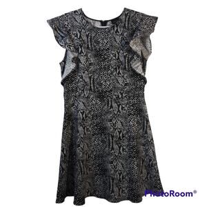 Who What Wear Black White Reptile Print Dress Size M